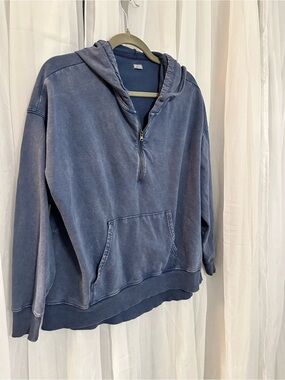 Aerie Women’s  Half-Zip Hooded Sweatshirt - Blue